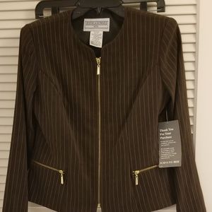 NWT Jessica Howard Women's Brn Pinstripe 2pc Suit